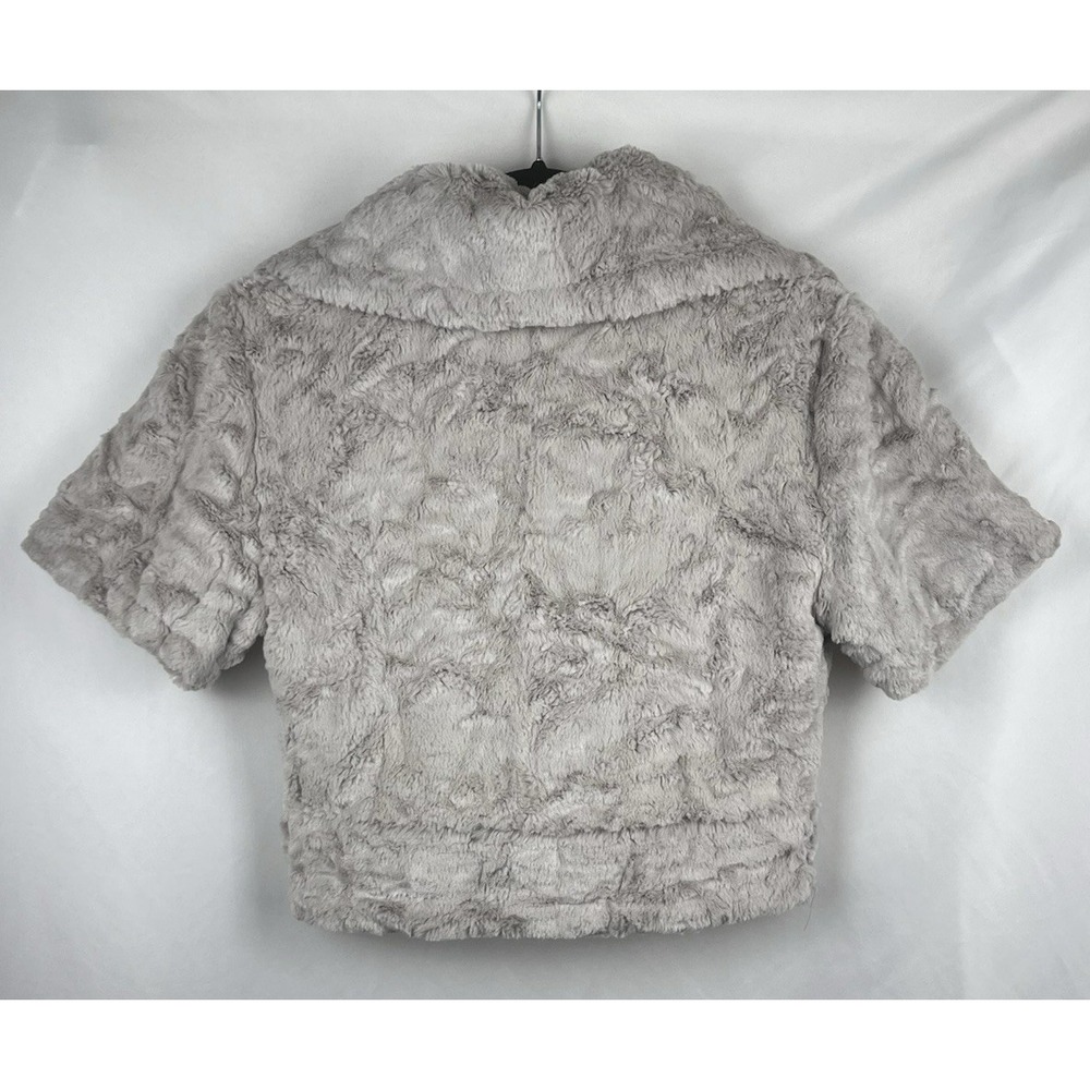 Vintage‎ Y2K Charlotte Russe Grey Faux Fur Cropped Shrug Jacket Small Old Money - Picture 3 of 12